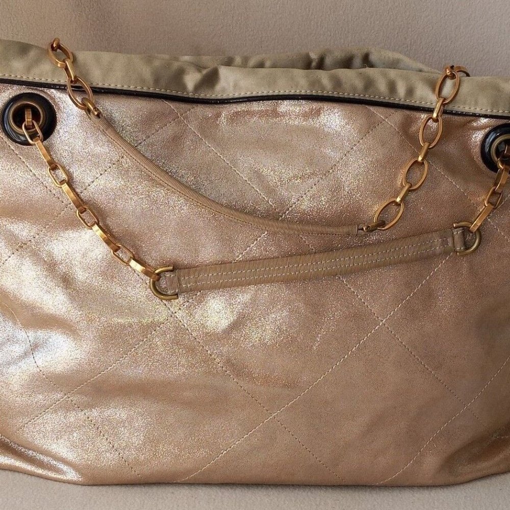 Lanvin quilted lamb leather Tote Cashmere metallic